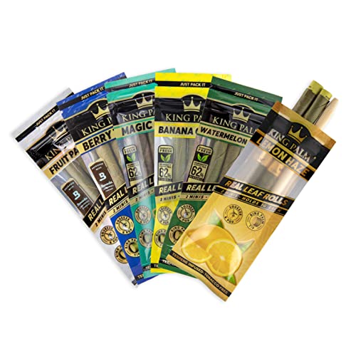 King Palm Flavors Mini Size Cones - 1 Pack, 2 Rolls Terpene Infused - Squeeze & Pop Pre Rolls - Organic Flavored Pre Rolled Cones - King Palm Flavors Cones (Combo Pack - 1 Of Each Flavor) #TOP10