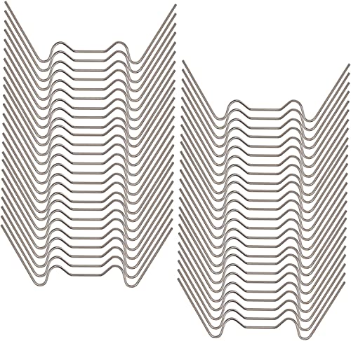 XULIN 50 Pcs Greenhouse Glass Clips - W Wire Clips Stainless Steel Greenhouse Wire Clips, Glass Pane Fixings Clips Greenhouse Glass Panes for Holding Glass (50PCS)