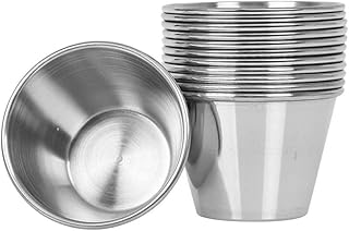 Lot de 12 pots à sauce en acier inoxydable pour tremper les sauces et servir des condiments, idéal pour les rassemblements