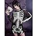 JasmyGirls Sexy Halloween Costume Woman See Through Mesh Skeleton Shirts Sheer Tops for Women Metal Concert Outfits Transparent Blouse