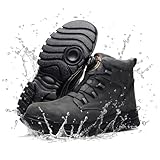 [夕暮れの香り] 安全靴 ハイカット ブーツ 撥水 溶接 メンズ レディース 鋼先芯 釘踏み抜き防止 あんぜん靴 作業靴 耐滑耐摩耗 工事現場 セーフティーシューズ レインブーツ 長靴 大きいサイズ グレー