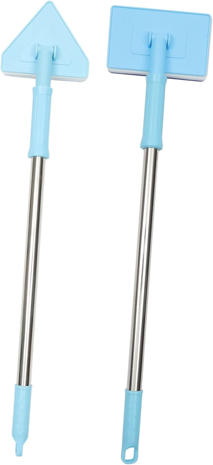 Happyyami Aquarium Cleaning Brush Set 2 Pcs Telescopic Sponge Brush Long Handle Scrubber for Fish Tank Glass Cleaning