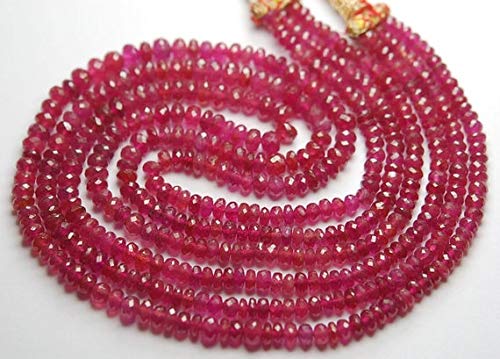 Saphir rose naturel en perles rondelles facettées de 4,5-6mm pour création de bijoux