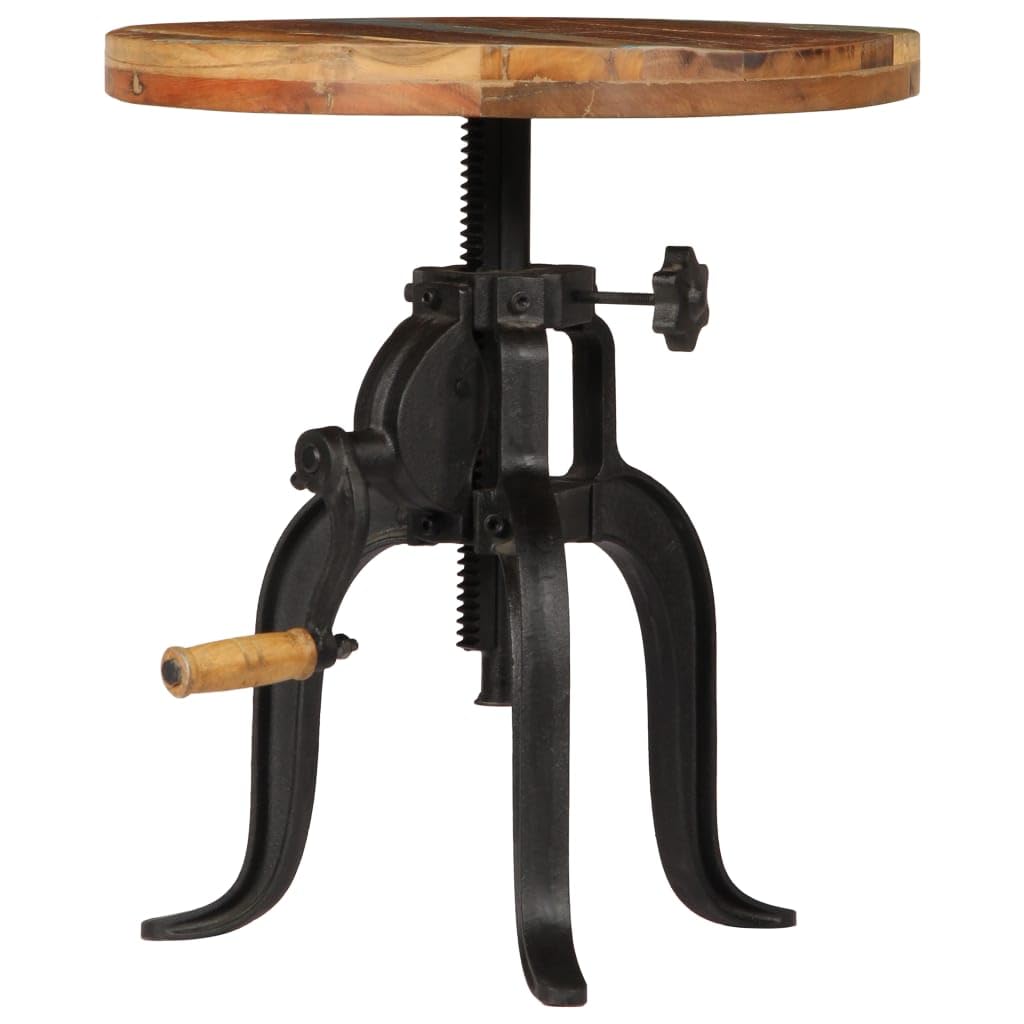 vidaXL Tavolino 45x(45-62) cm in Legno Massello di Recupero e Ghisa