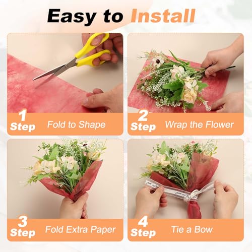 PATIKIL Tissue Paper for Flowers Bouquets (11"x11", Christmas Green)(35 Sheet) Withdrawable Korean Cotton Wrapping Flower Paper Non-Woven Floral Bouquet Wraps, Suit for - Floral - Image 5