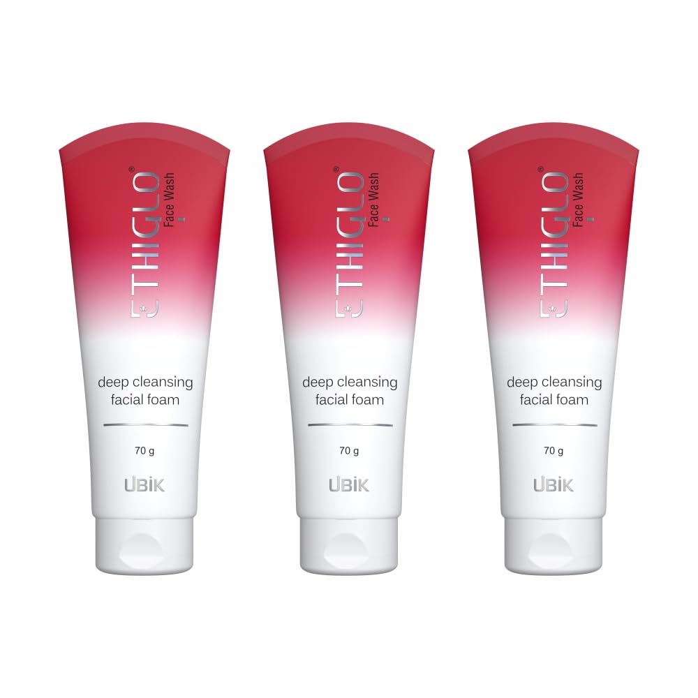 Ethiglo Deep Cleansing Facial Foam Face Wash for Healthy, Soft and Smooth Skin | Removes Dirt, Impurities and Excess Oil | Suitable for All Skin Types | Pack of 3 (70ml)