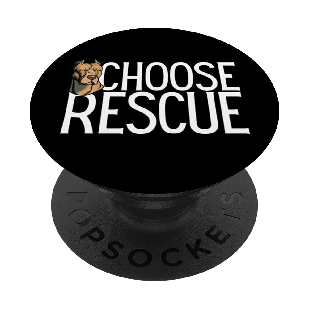 Choose Rescue is an animal enthusiast is a dedicated rescuer PopSockets Swappable PopGrip, Black