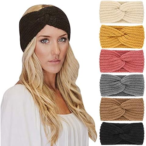 DRESHOW 6 Pack Knit Ear Warmer Headbands Cover