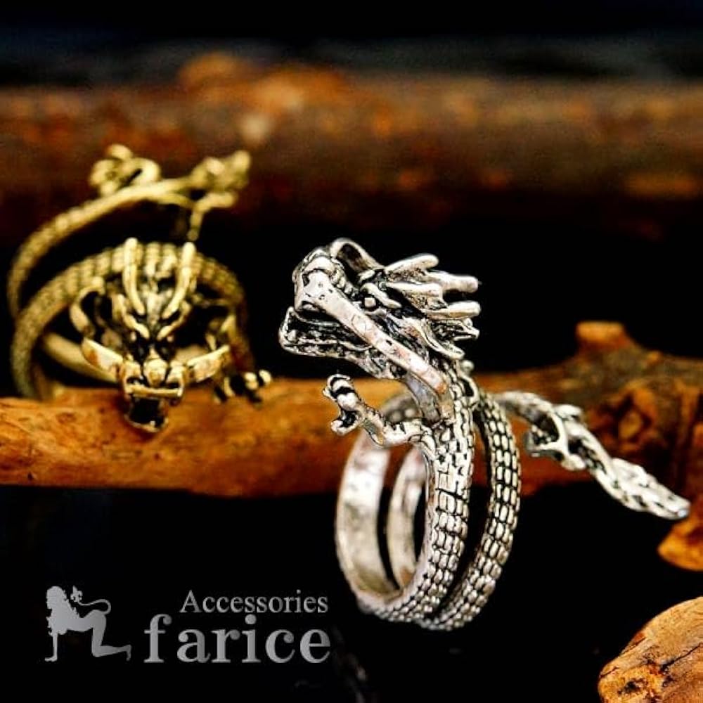 Amazon | フリーサイズ 巻きつき 全身 龍 竜 ドラゴン 親指 サムリング