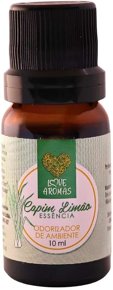 Essência Aromática de Capim Limão 10ml - Aroma Cítrico e Energizante para Difusores e Velas