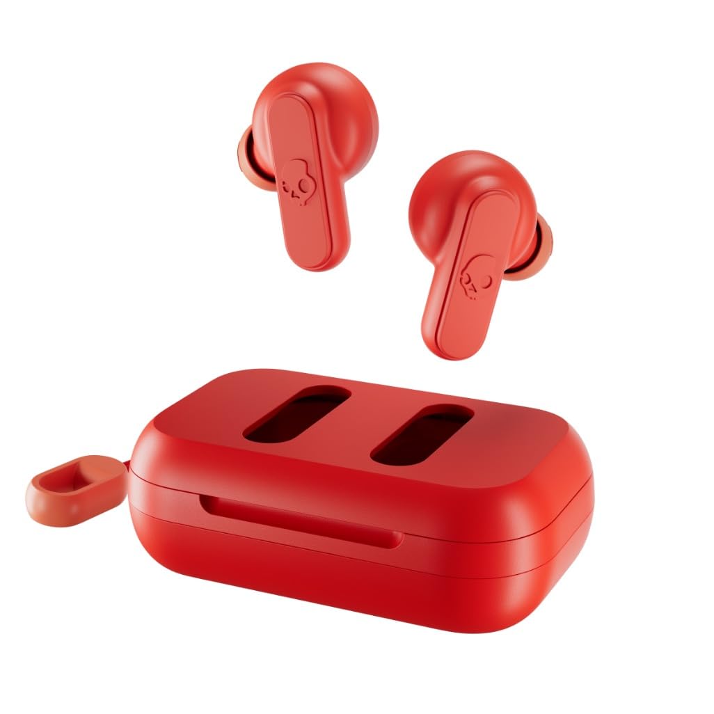 Dime in-Ear Wireless Earbuds, 12 Hr Battery, Microphone, Works with iPhone Android and Bluetooth Devices - Red