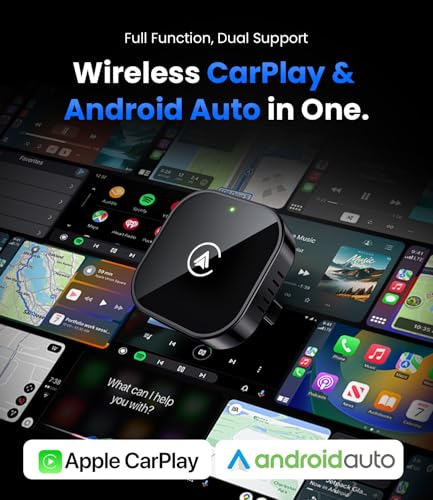 Image of Teeran 2 in 1 Wireless CarPlay and Android Auto Adapter, Easy Setup Plug and Play, Fast Seamless Use Supports 1000+ Cars with Built-in Wired Car Play /Android Auto Compact Sleek Design Car Adapter