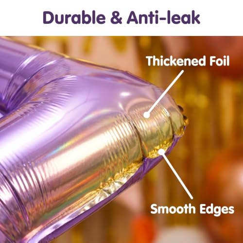 Image of YPSelected 32 Inch Large Foil Helium Number Balloon Birthday Wedding Party 0-9 (Purple, 9)