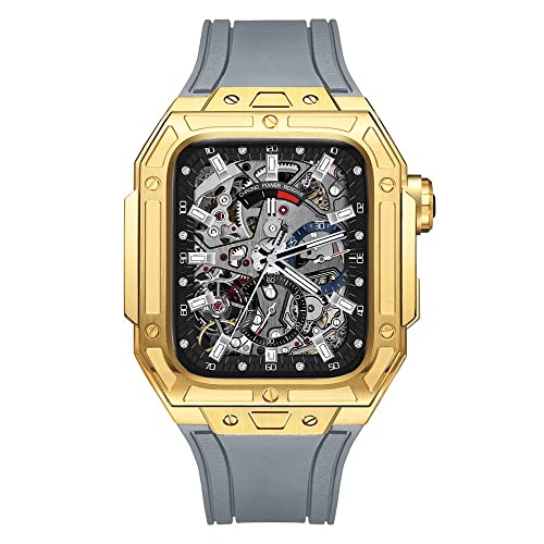 Bracelet acier inoxydable résistant pour Apple Watch 45mm avec boîtier métal iWatch