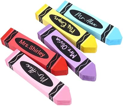 Personalized Crayon Name Sign,Custom Name Teacher Wooden Crayon Desk Sign Personalized