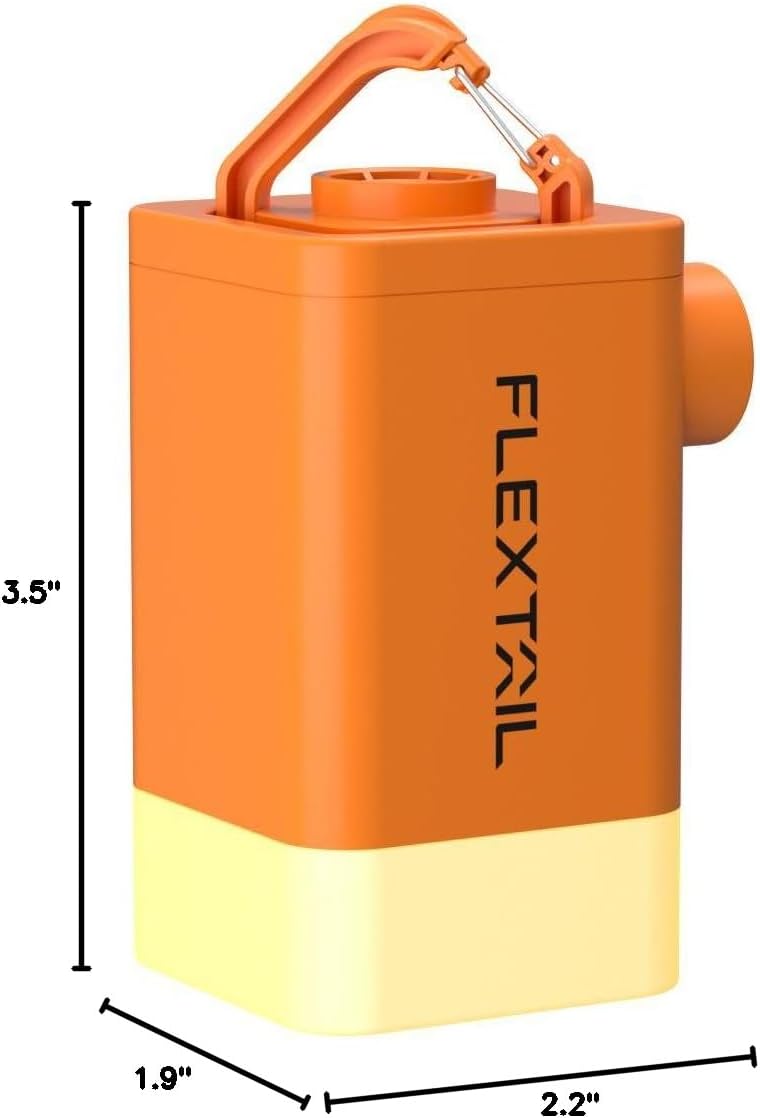 FLEXTAILGEAR 4.5kpa Air Pump for Inflatables, Protable Air Mattress Pump with LED Light,4800mAh Rechargeable Battery,Rapid in/Deflation with 300 L/min Airflow for Air Mats,Swimming Rings,Vacuum Bags