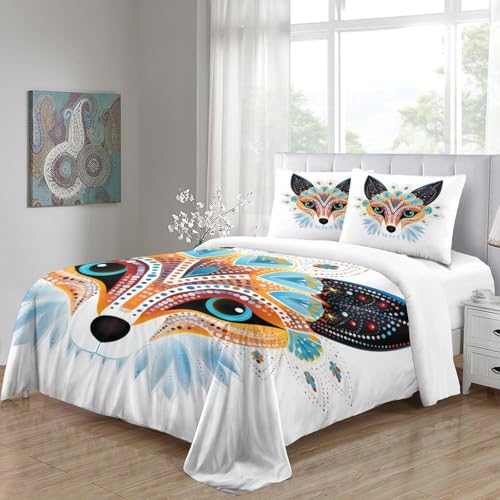 Housse de couette fox 3D microfibre de qualité supérieure lit super king
