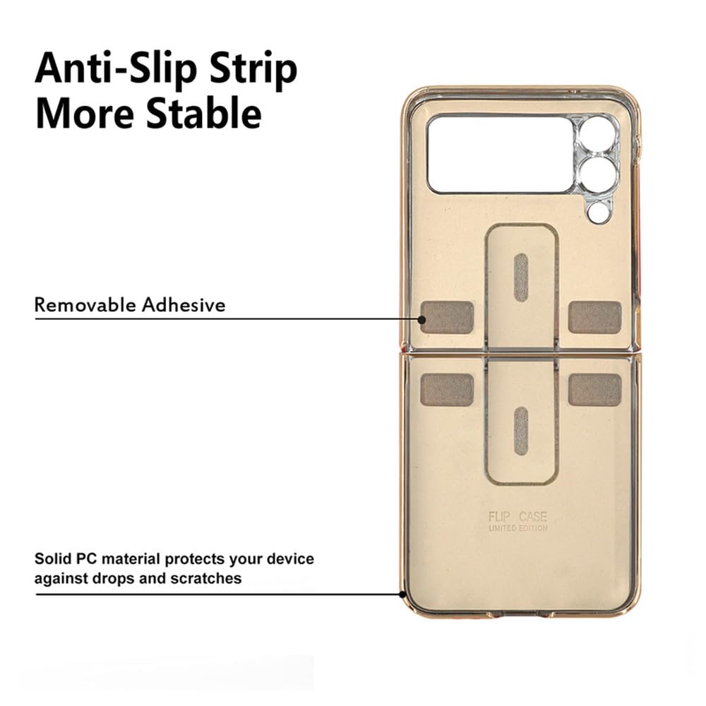 Funda para Samsung Galaxy Z Flip5 Flip4 Z Flip3 Funda de Cuero Simple Plegable con Soporte de aro Funda Protectora con Todo Incluido, Color Blanco, para Samsung Z Flip5