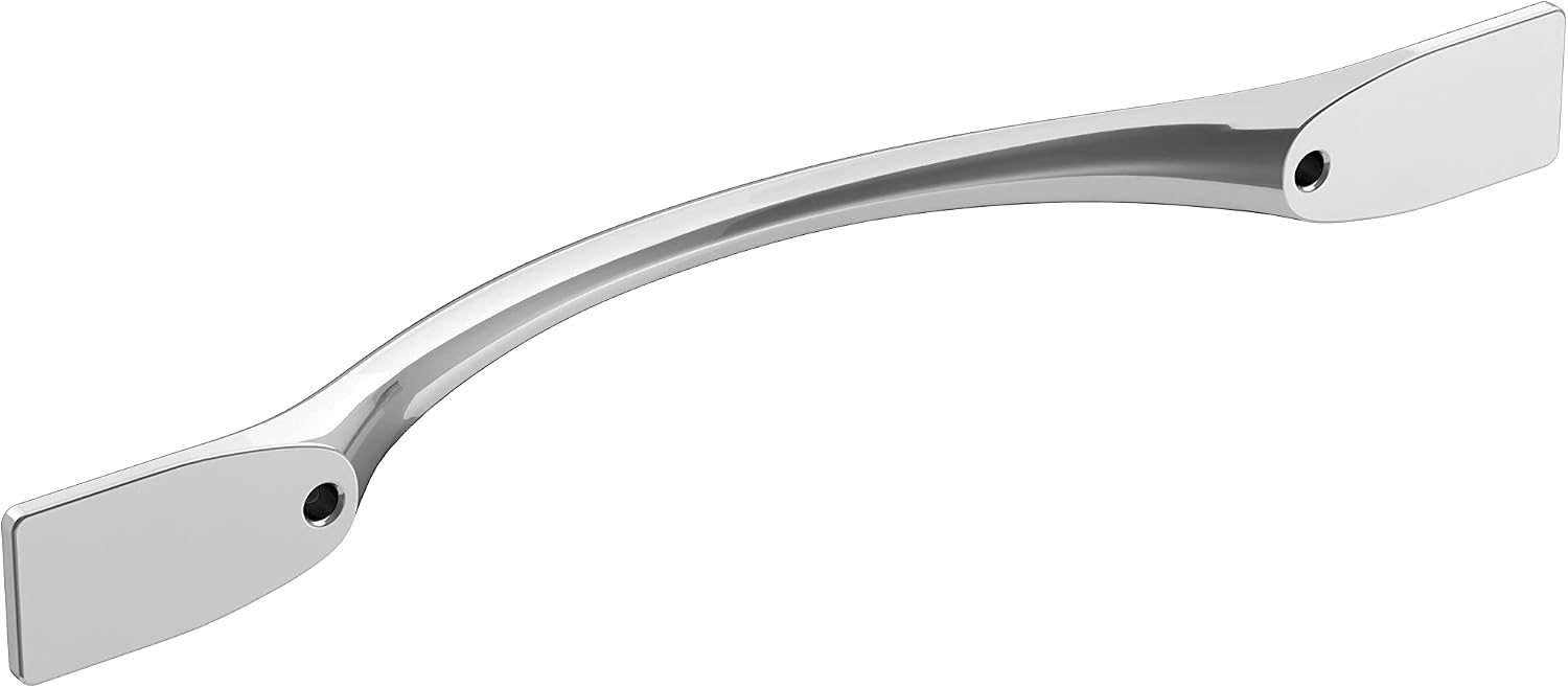 Amerock | Cabinet Pull | Polished Chrome | 5-1/16 inch (128 mm) Center-to-Center | Uprise | 1 Pack | Drawer Pull | Cabinet Handle | Cabinet Hardware