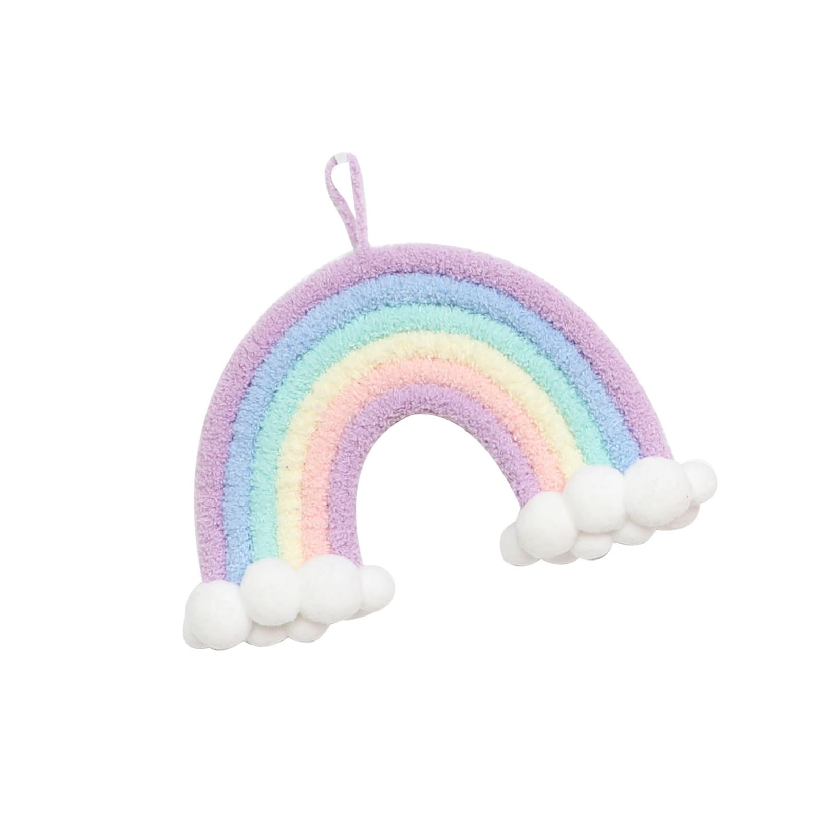 NMFLAB Playful Knitteds Rainbows Butterfly and Daisys Wall Decoration Colorful Nursery Art Piece for Kids Room Decoration Kids Room