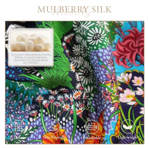 Silk Scarf Women Small Square Scarf Cartoon Print Flower Geometric Pattern Neckerchief Bandanas Hair Scarf 53×53cm4