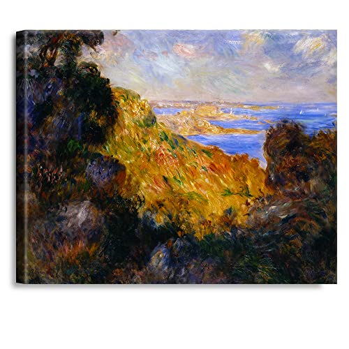 A&T ARTWORK Baie de Salerne by Pierre-Auguste Renoir Painting Reproductions Reproductions,Giclee Canvas Prints Wall Art for Home Decor,30x24 inches