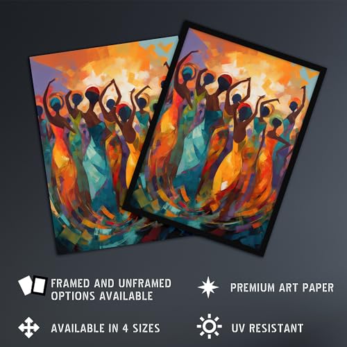 Artery8 Abstract Africa Dance African Dancing Painting Rhythm Body Energy Theatre Arts Artwork Extra Large XL Wall Art Poster Print - Image 2