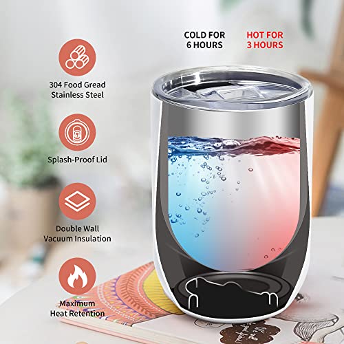 Agh 25Pack 12Oz Sublimation Wine Tumblers Blanks, Straight Stainless Steel Insulated Mug For Full Wrap Heat Transfer, Spill-Proof Lid, Heat Tape, Stainless Steel Straws & Brush For Coffee Drinks #TOP3