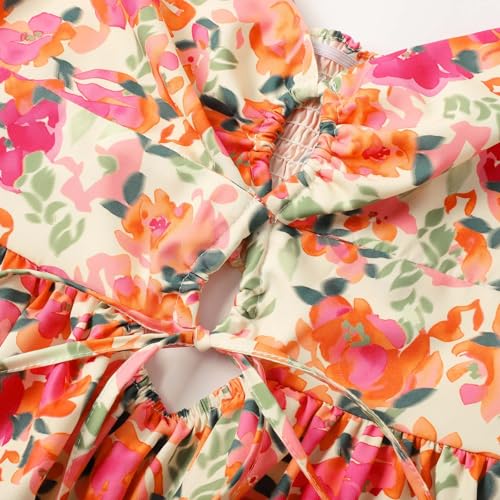 Robe d'été décontractée imprimé floral chic avec taille extensible confortable - 4