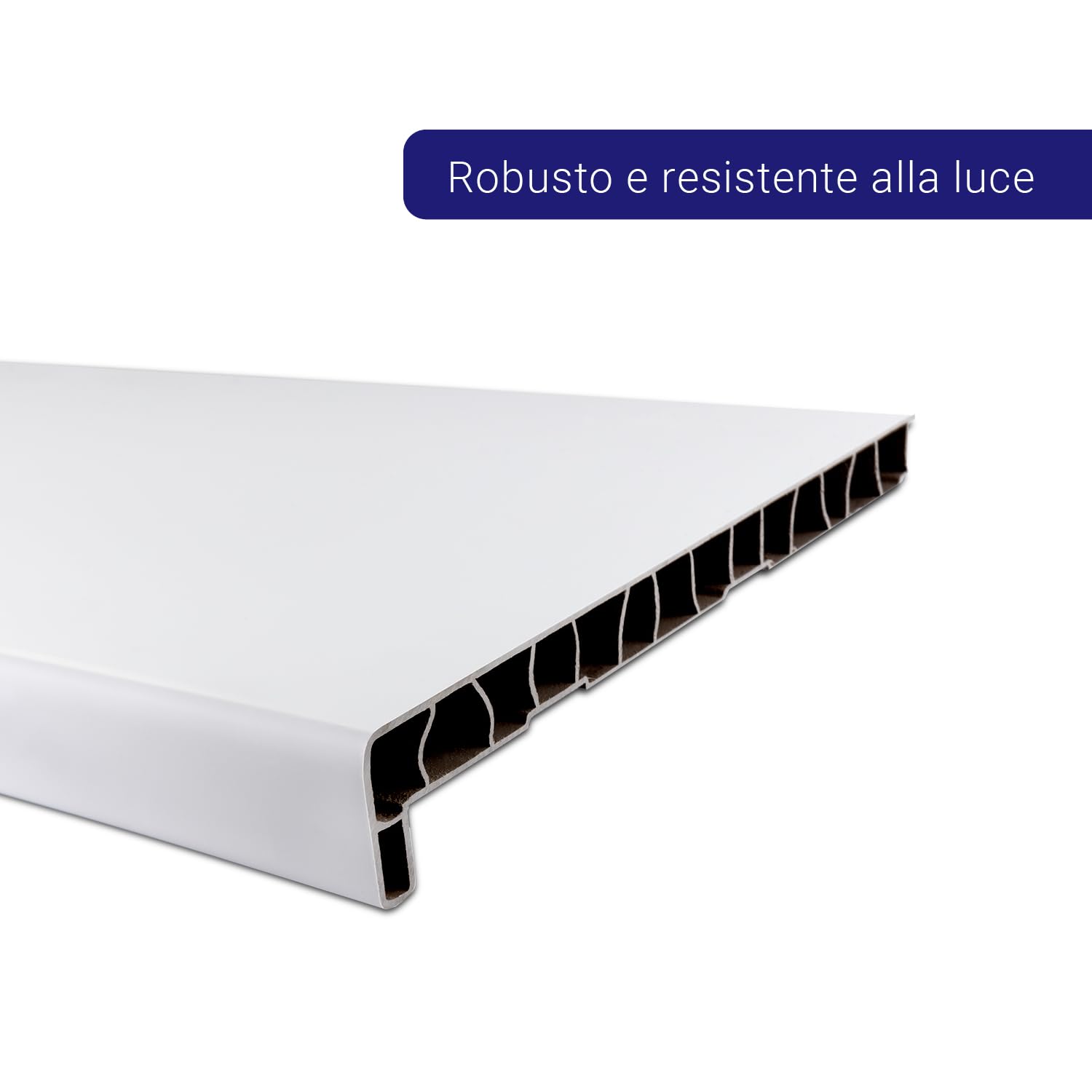 TJ davanzale interno bianco 100 x 2000 mm/davanzale in plastica con chiusura laterale/davanzali per finestre/davanzali interni su misura PVC/davanzale per finestra