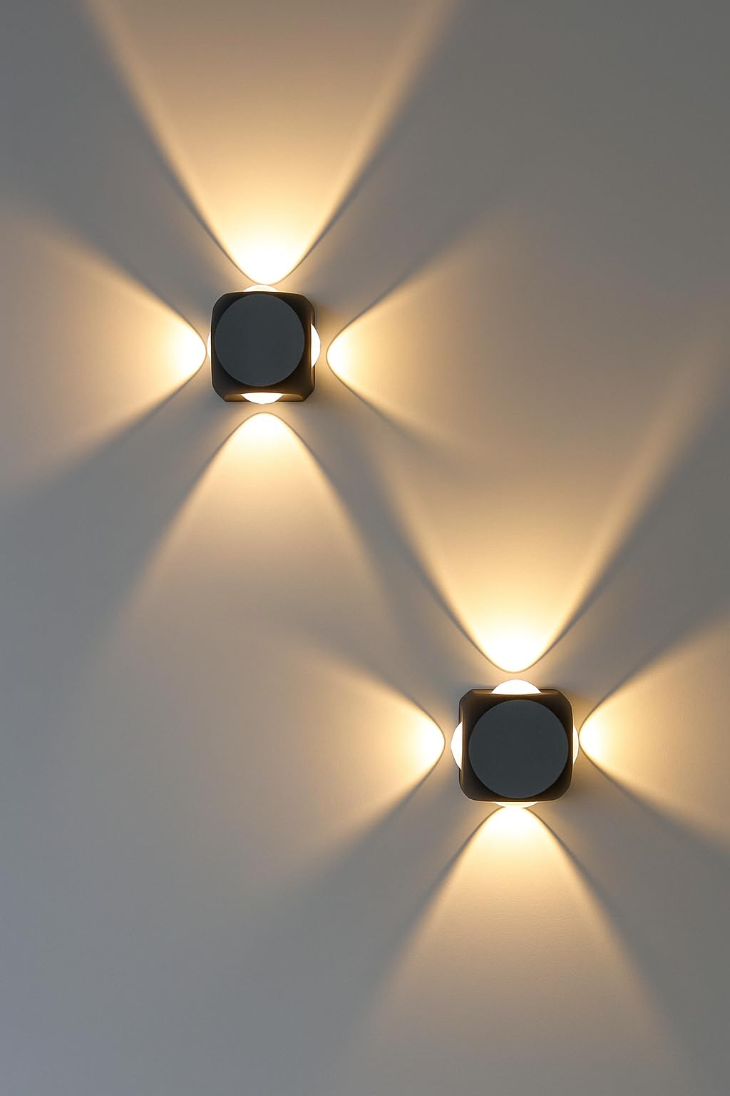 Desidiya IP65 4 Way LED Wall Light Outdoor Aluminium Warm White - Pack of 2