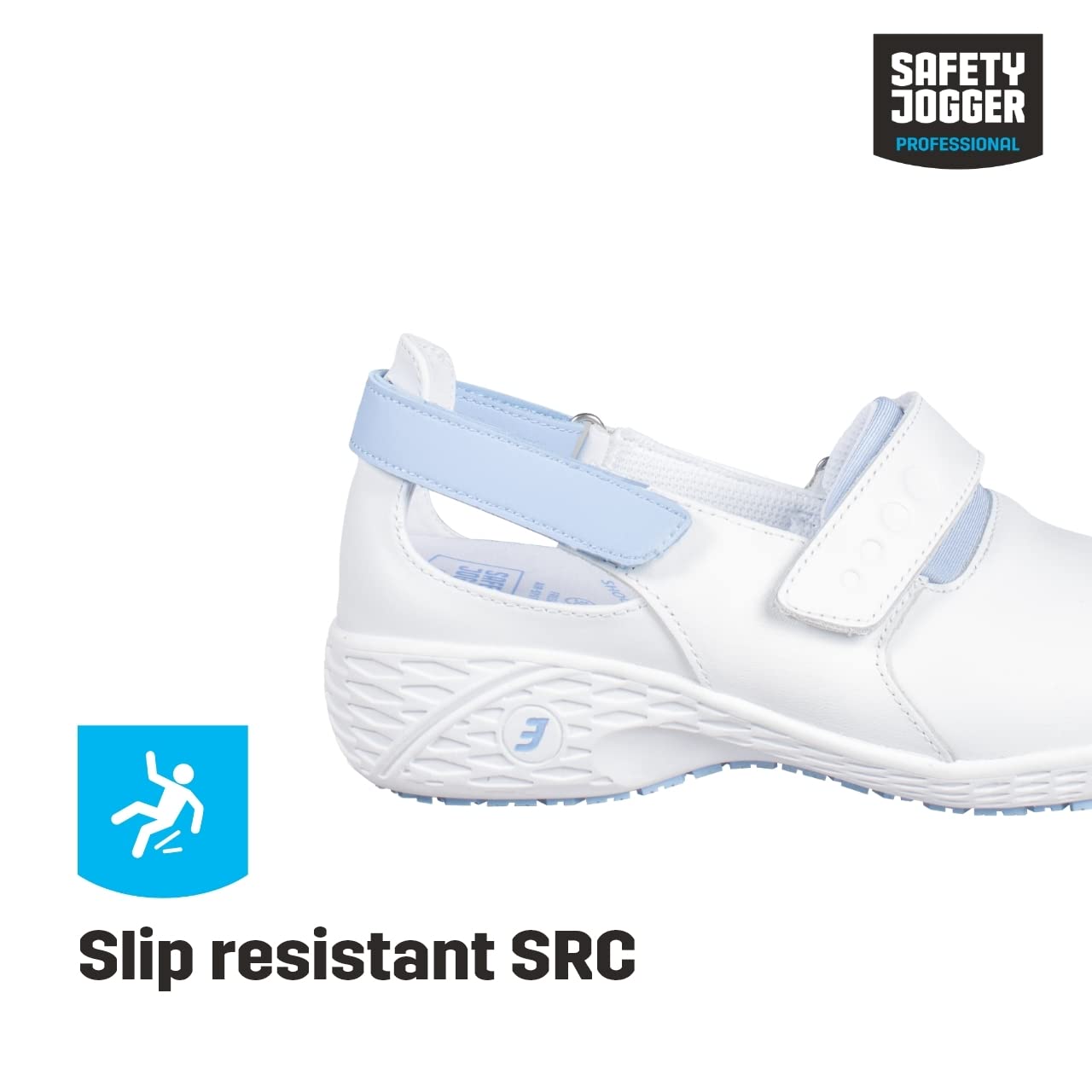 SAFETY JOGGER Sicherheitsschuhe Damen 35 EU - Samantha - Leichte, Bequemer Sicherheitsclog, Klettverschluss Leder Arbeitsschuh, ideal für Pflege oder Reinigung, Oxypas, Schwarz