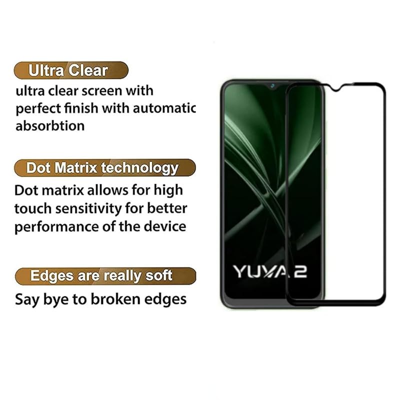 Image of Edge To Edge Screen Protector Tempered Glass For Lava Yuva 5G With Easy Installation Kit