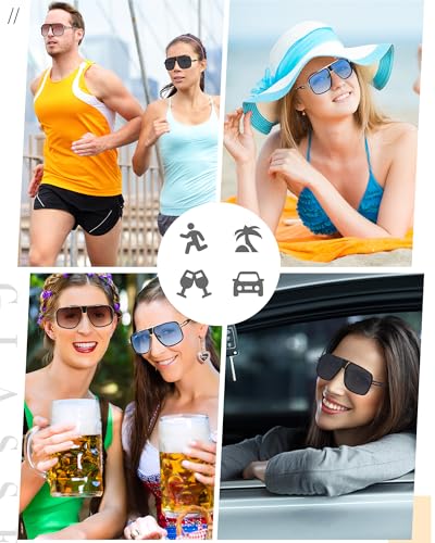 Image of Frienda 3 Pairs Retro Sunglasses for Men Oversized Men Shades Glasses Fashion Alloy Metal Gold Frame Polarized Sun Glasses