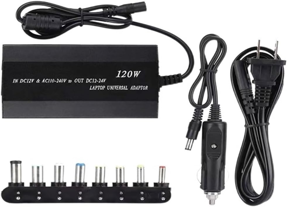 Multifunctional Power Adapter Car Charger 120W Home Laptop Adapter Two in One Adjustable