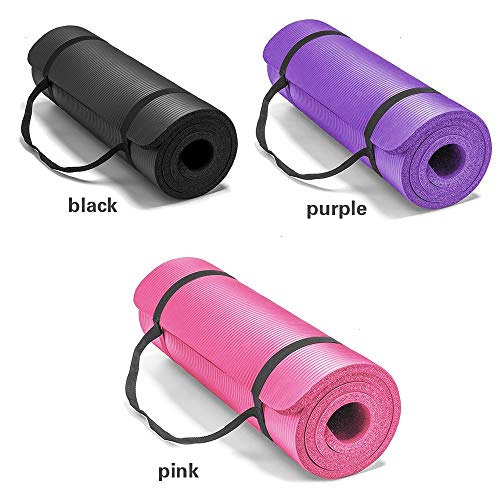 Tapete de Yoga de Espessamento Extra de 10mm (NBR) | Tapete de treino antiderrapante durável com alç