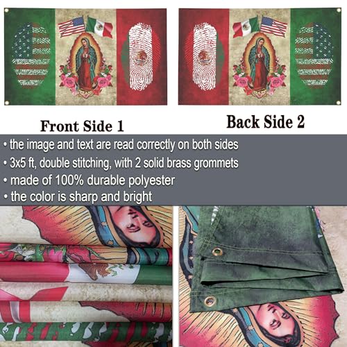 NASIAN Mexico Flag Mexican American Flags for Outside 3x5 Double Sided Mexico Usa Friendship Flag Patriotic House Yard Decoration Banner by NASIAN - Image 5