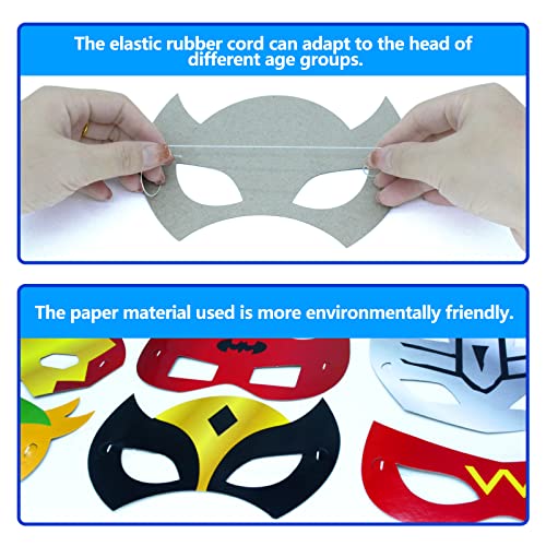 Top Hubsch 26 Pieces Superhero Cosplay Masks For Birthday Party, Superhero Party Supplies Children Masquerade Cosplay Eye Masks #TOP2