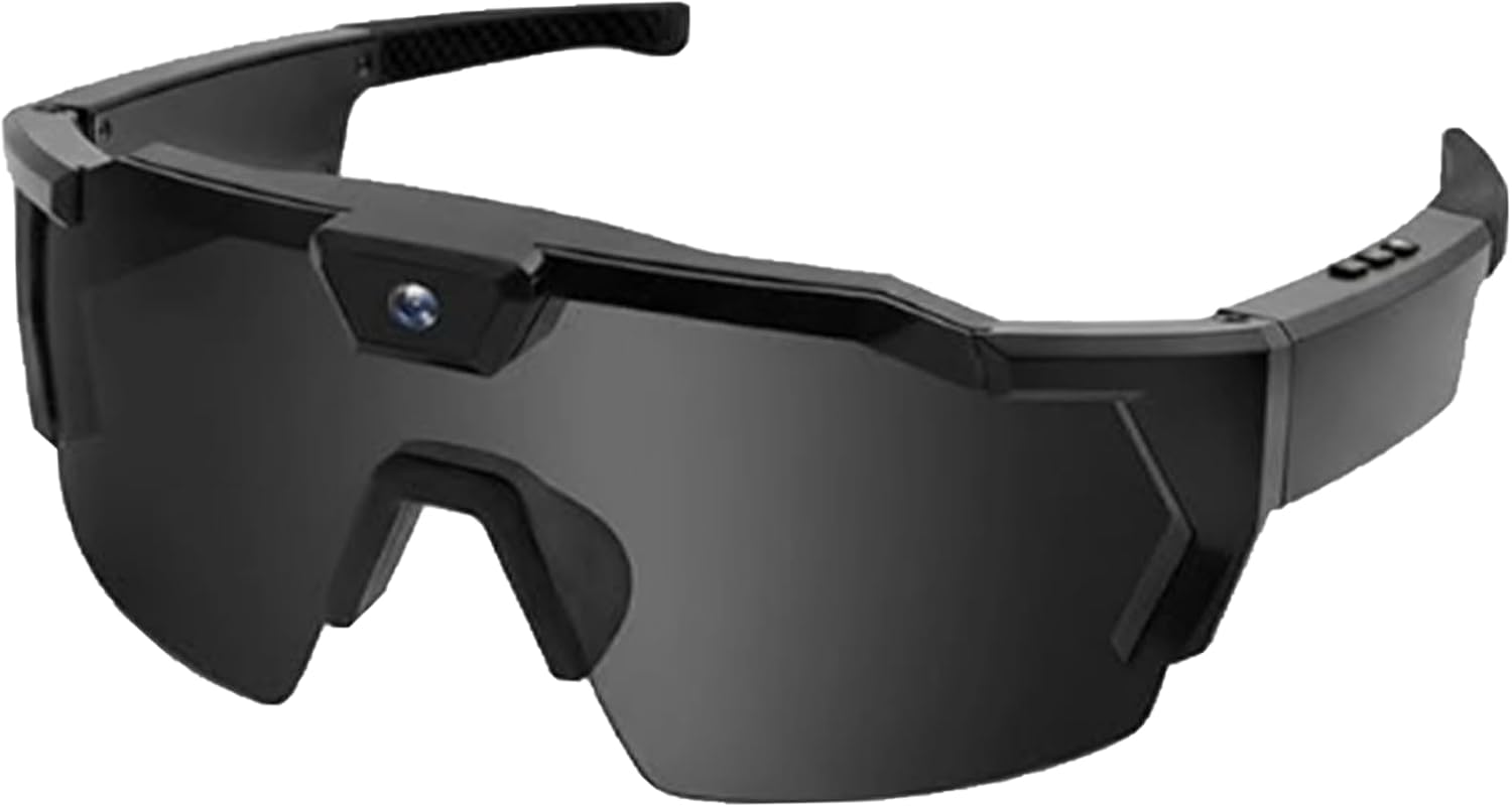 Optiq Frames POV Glasses 4K Smart Camera Sunglasses, POV Video Recording Glasses for Men Women – Wearable Tech Includes SD Card for Baseball, Cycling, Skiing, Running (Black)