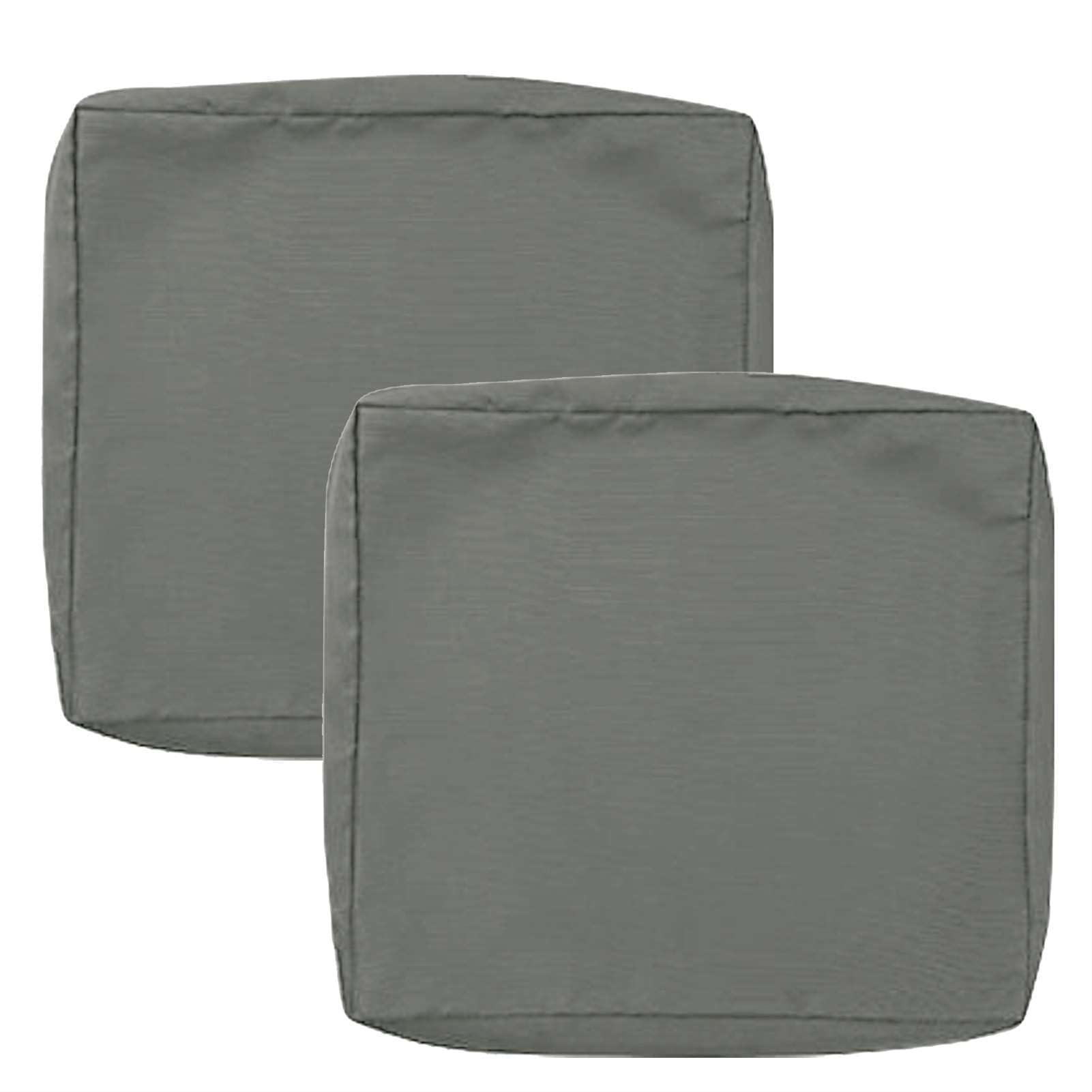SK Studio Patio Cushion Covers Replacement, 2 Pack Waterproof Outdoor Furniture Seat Cushion Slipcover with Zipper for Garden and Backyard, Dark Grey