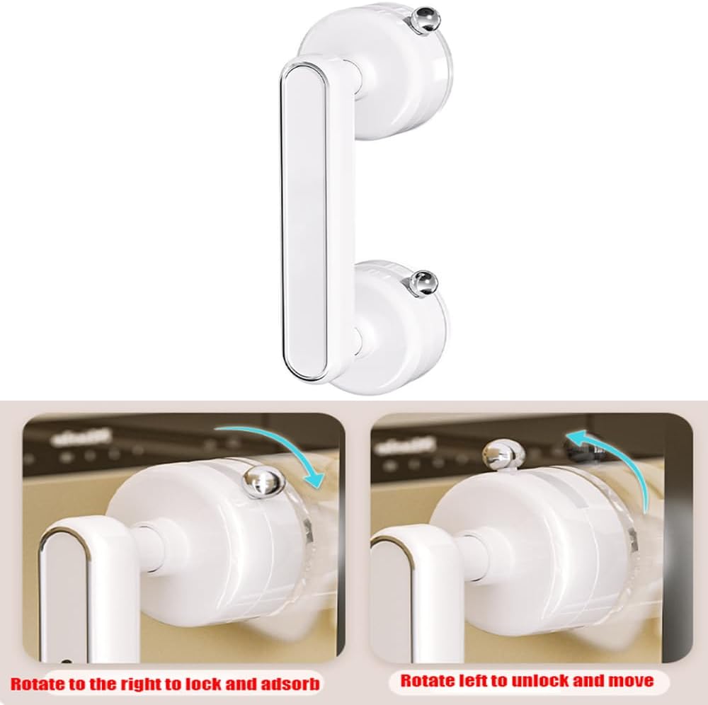 Suction Cup Handle Suitable for Various bathrooms, Kitchens, Showers, Sliding Glass Doors, cabinets, Drawers (White)