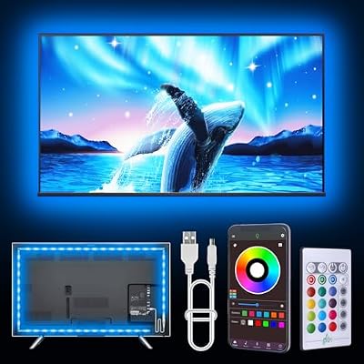 GANZQH 20FT Led Lights for TV, TV Backlight for 32-80 Inch, USB Led Light Strip with Remote, App Control, RGB Strip TV Lights Music Sync Color Changing, Led Lights for Room Gaming Accessories