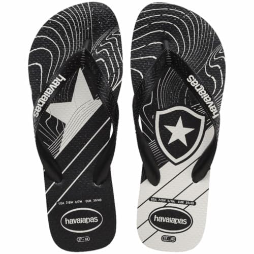 Chinelo Havaianas Top Times Brasileiros Botafogo Licenciado Unissex (Branco, BR, Adulto, Faixa Numér