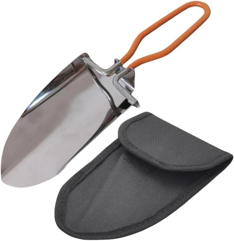 Stainless Steel Folding Shovel, Mini Lightweight Camping Shovel with Oxford Storage Bag, 2 Styles - Ideal for Gardening, Hiking, Beach, Outdoor Digging (Original Color (Without Handle))