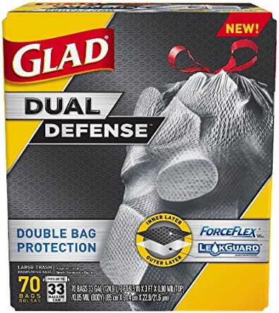 Glad ForceFlex Dual Defense Large Drawstring Trash Bags (33 gal., 70 ct.)