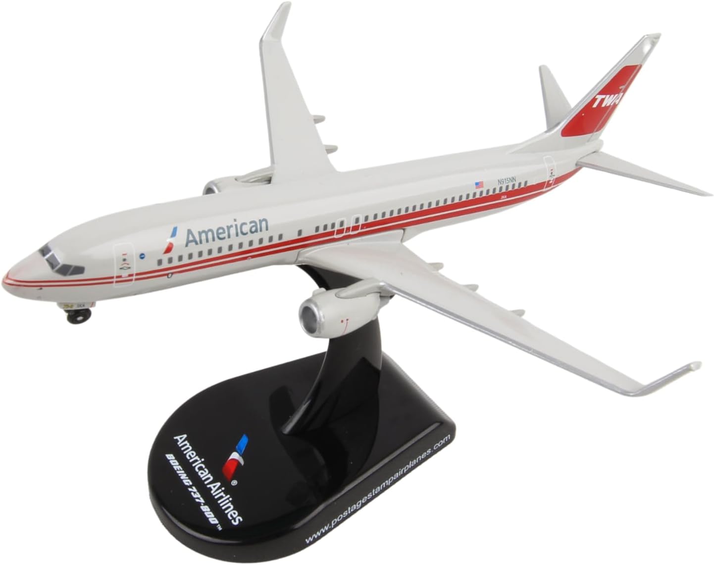 Boeing 737-800 Commercial Aircraft American Airlines - TWA Heritage (N915NN) 1/300 Diecast Model Airplane