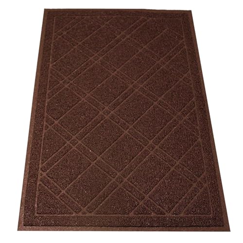 SlipToGrip Universal Door Mat, Plaid Design - Brown, 42 x 35 - Anti Slip, Durable and Washable, Outdoor, Indoor Floor Welcome Mat - Patio, Front Door, Dust Absorbent