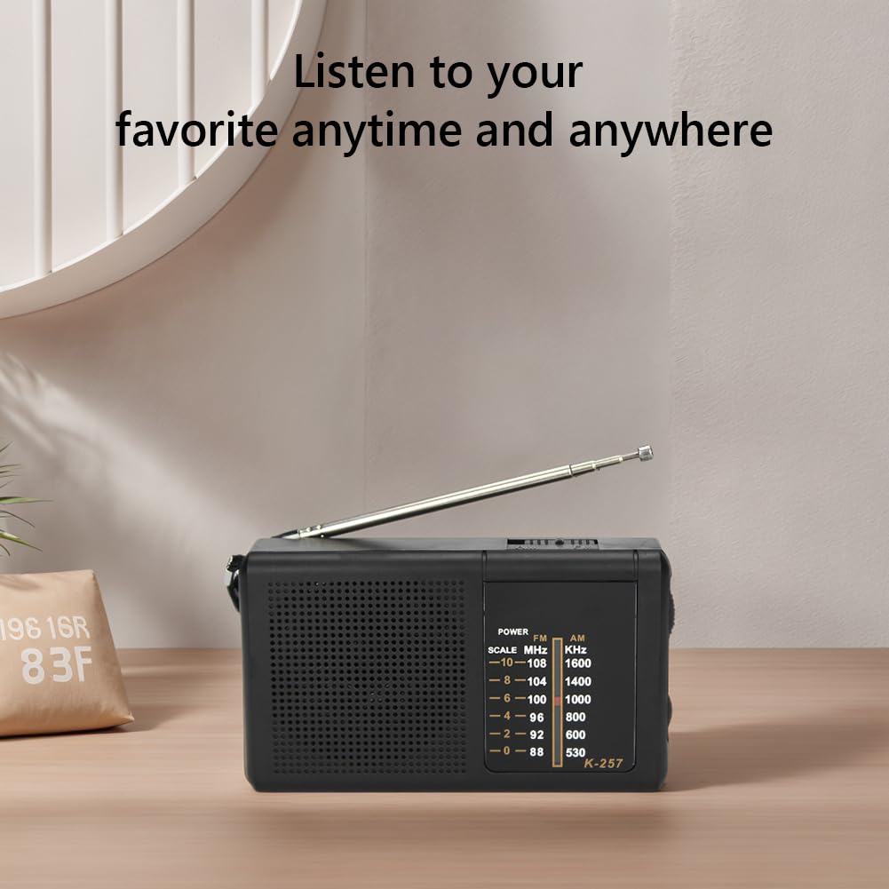 Set de 5 radios portátiles Am/FM con Altavoz, Antena telescópica, radios de transistores compactas Fora Uso doméstico, Interiores, emergencias, Camping y Senderismo, Radio de Bolsillo de