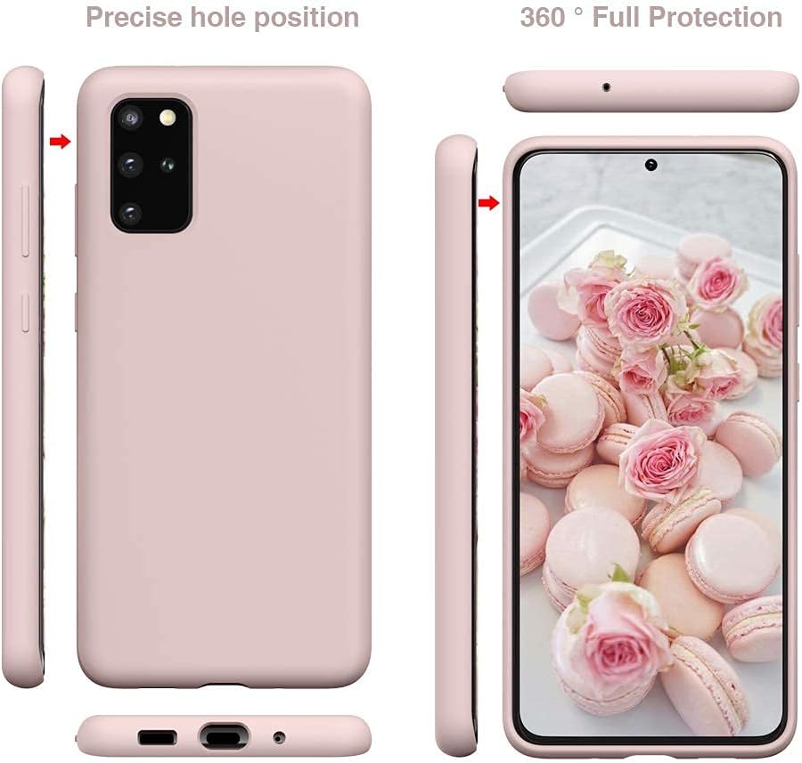 SURPHY Silicone Case Compatible with Galaxy S20 Plus Case 6.7 inches, Slim Liquid Silicone Full Body Phone Case (with Microfiber Lining) for Galaxy S20 Plus 6.7" (Pink)