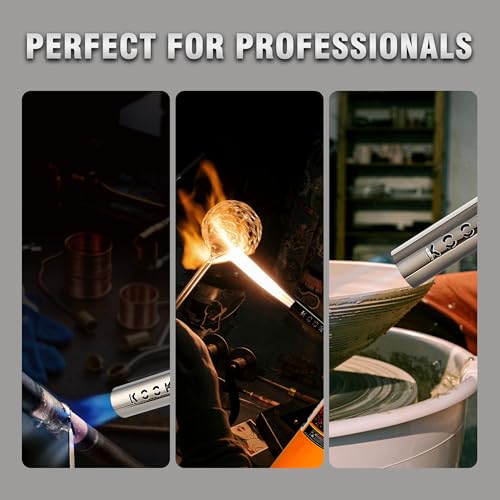 Image of Propane Torch Head Kit with 1x MAPP Gas Tank,4-Flame Blow Torch Head Trigger Start Propane Torch with Igniter MAP Gas Torch Grill Gun on 1-lb Propane Tank Holder for Soldering Brazing Cooking